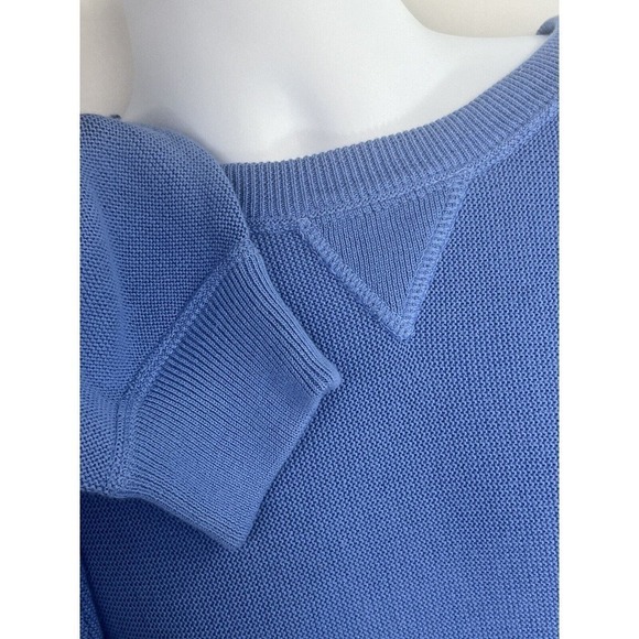 Peru Unlimited Mens Sweater Size Large Blue Crew Neck Pima Cotton Interlock - Picture 9 of 12